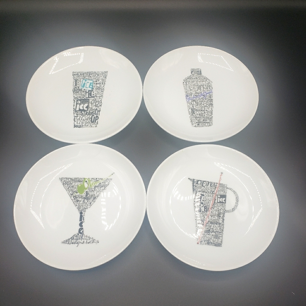 Set of 4 Crate & Barrel Snack Plates